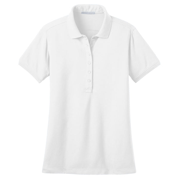 Port Authority Women’s White Stretch Pique Polo