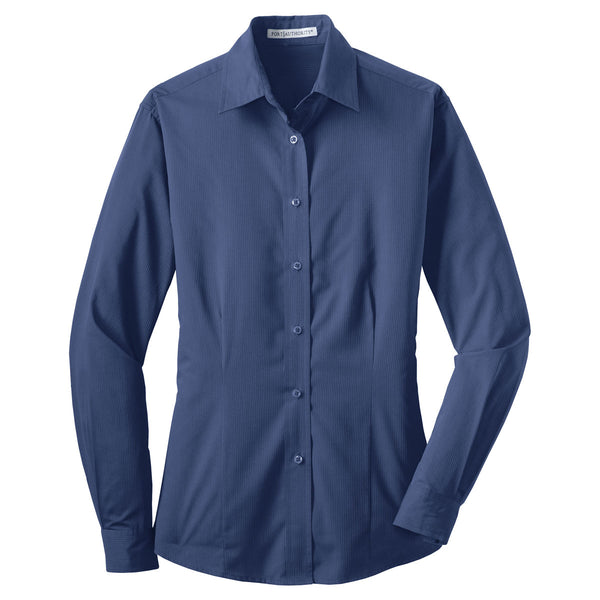 Port Authority Women’s Blue Tonal Pattern Easy Care Shirt