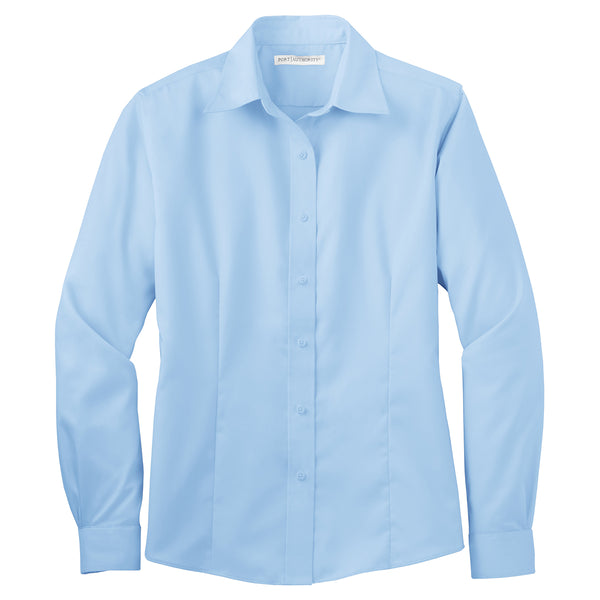 Port Authority Women’s Sky Blue Long Sleeve Non-Iron Twill Shirt