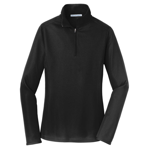 Port Authority Women’s Black Pinpoint Mesh 1/2-Zip