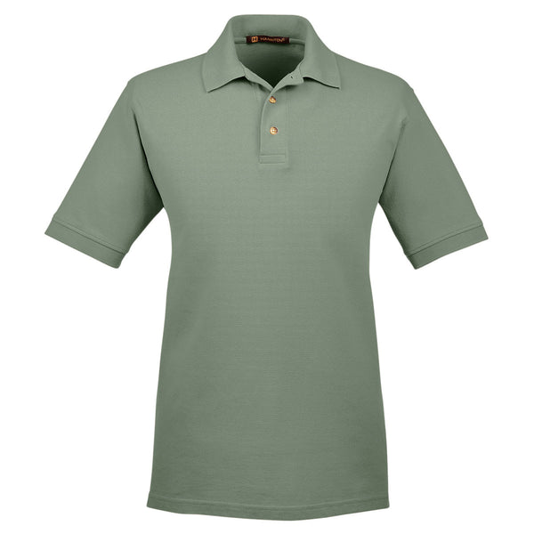 Harriton Men’s Dill 6 oz. Ringspun Cotton Pique Short-Sleeve Polo