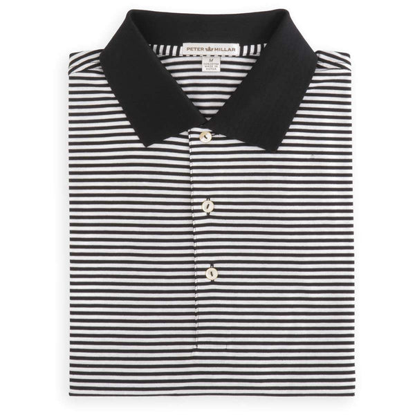 Peter Millar Men’s Black Cotton Lisle Stripe Polo