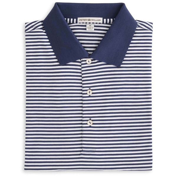 Peter Millar Men’s Navy Cotton Lisle Stripe Polo