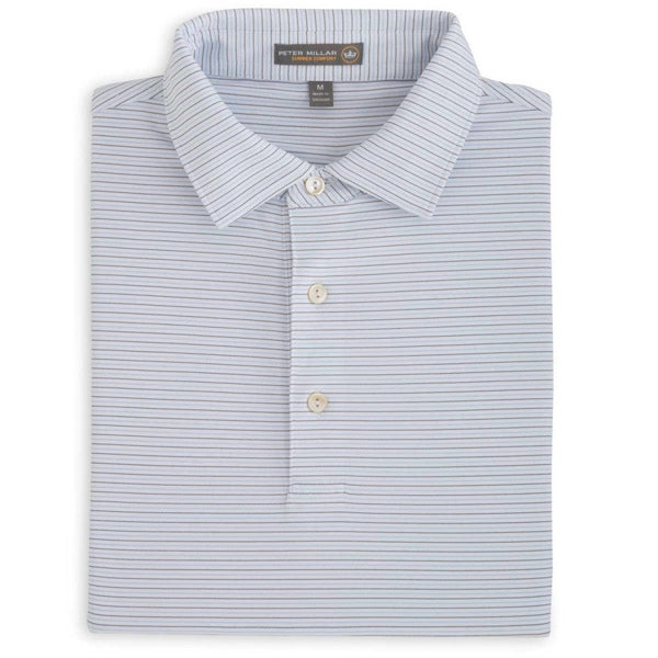 Peter Millar Men’s Cottage Blue Chesapeake Stripe Jersey Polo