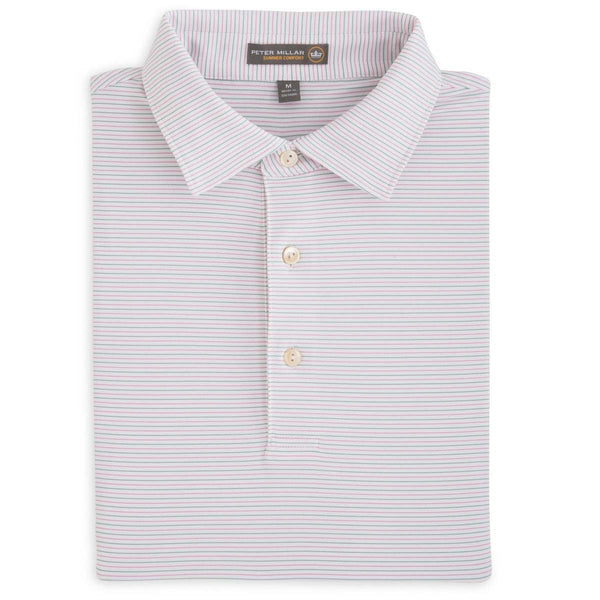 Peter Millar Men’s Moroccan Pink Chesapeake Stripe Jersey Polo