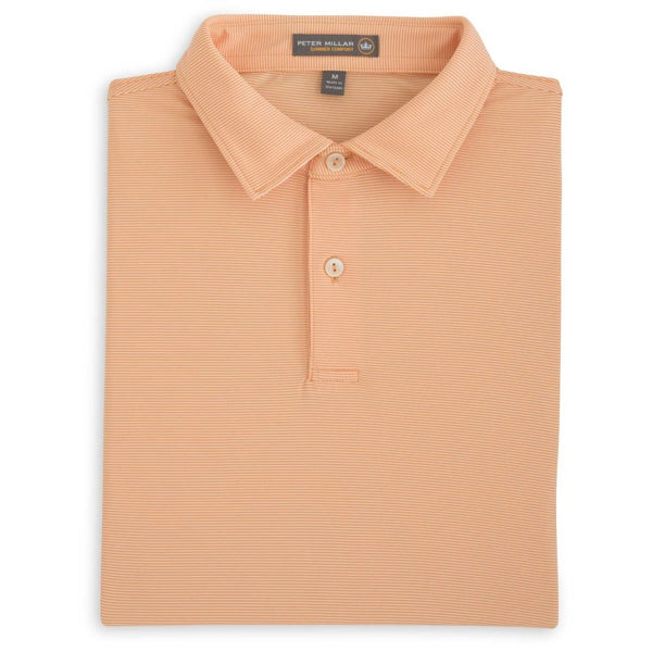 Peter Millar Men’s Sweet Orange Featherweight Stripe Polo