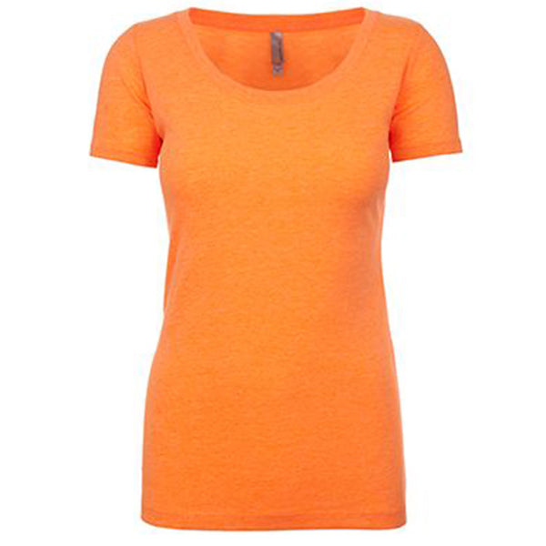 Next Level Women’s Neon Heather Orange Scoop Neck Tee