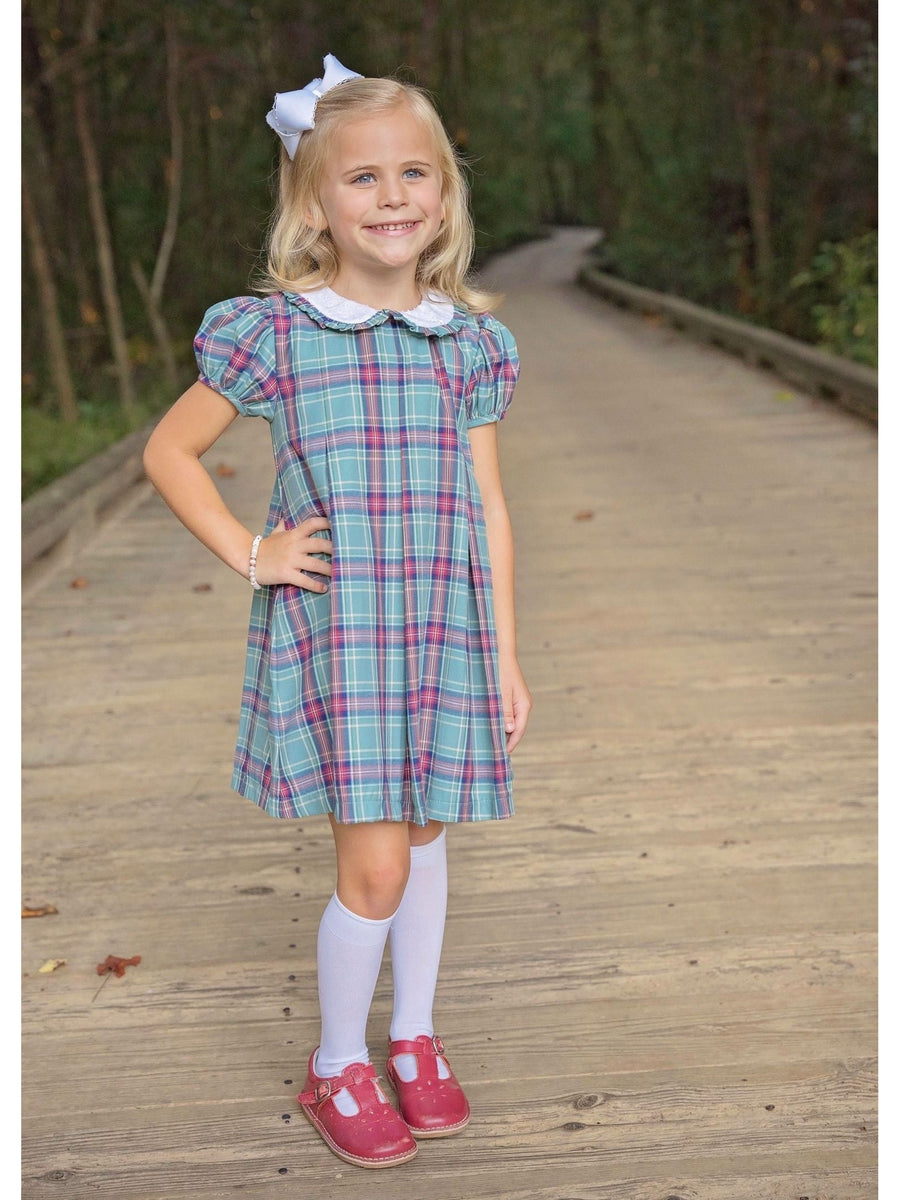 Paige Pleat Dress- Christmas Plaid