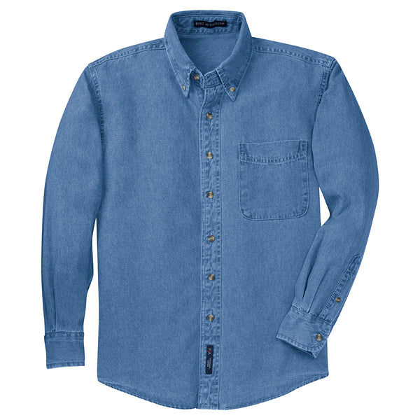 Port Authority Men’s Faded Blue Tall Long Sleeve Denim Shirt