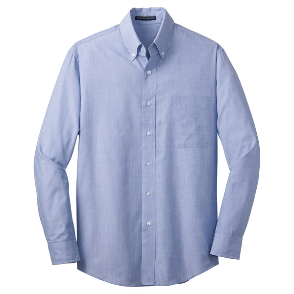 Port Authority Men’s Chambray Blue Tall Crosshatch Easy Care Shirt