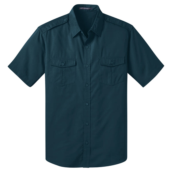 Port Authority Men’s Ultra Blue Stain-Resistant Short Sleeve Twill Shirt