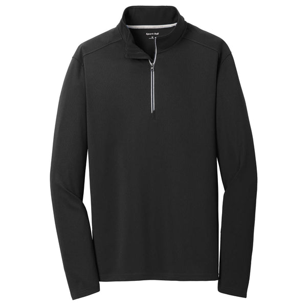 Sport-Tek Men’s Black Textured 1/4-Zip Pullover