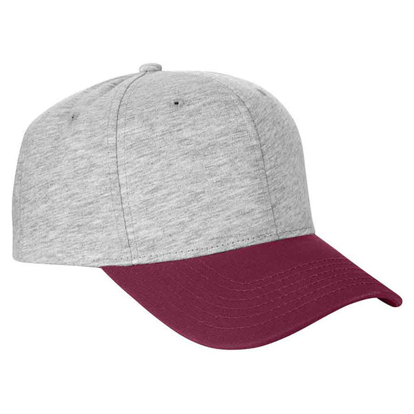 Team 365 Heather Grey/Sport Maroon Jersey Two-Tone Cap