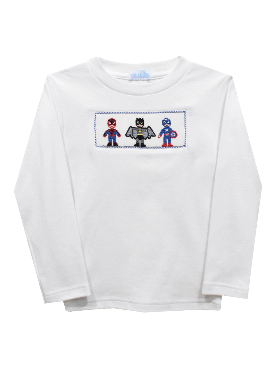 Superheroes Smocked Knit L/S T-Shirt