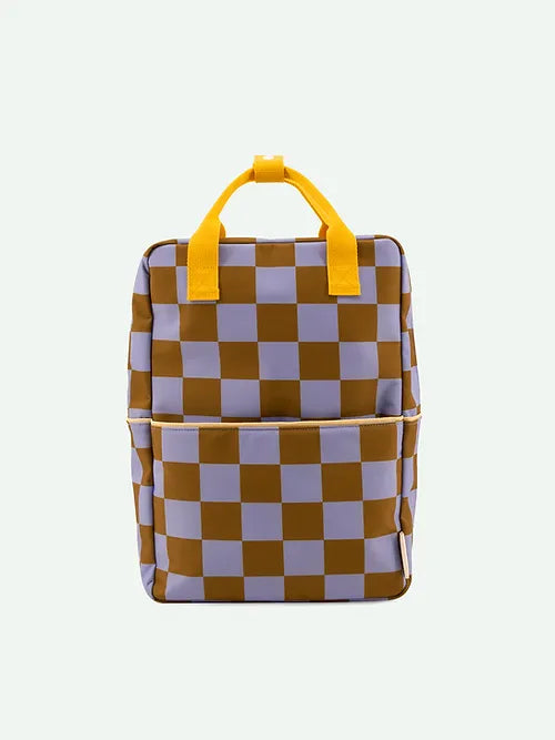 Sticky Lemon – Large Backpack – Checkerboard – Blooming Purple